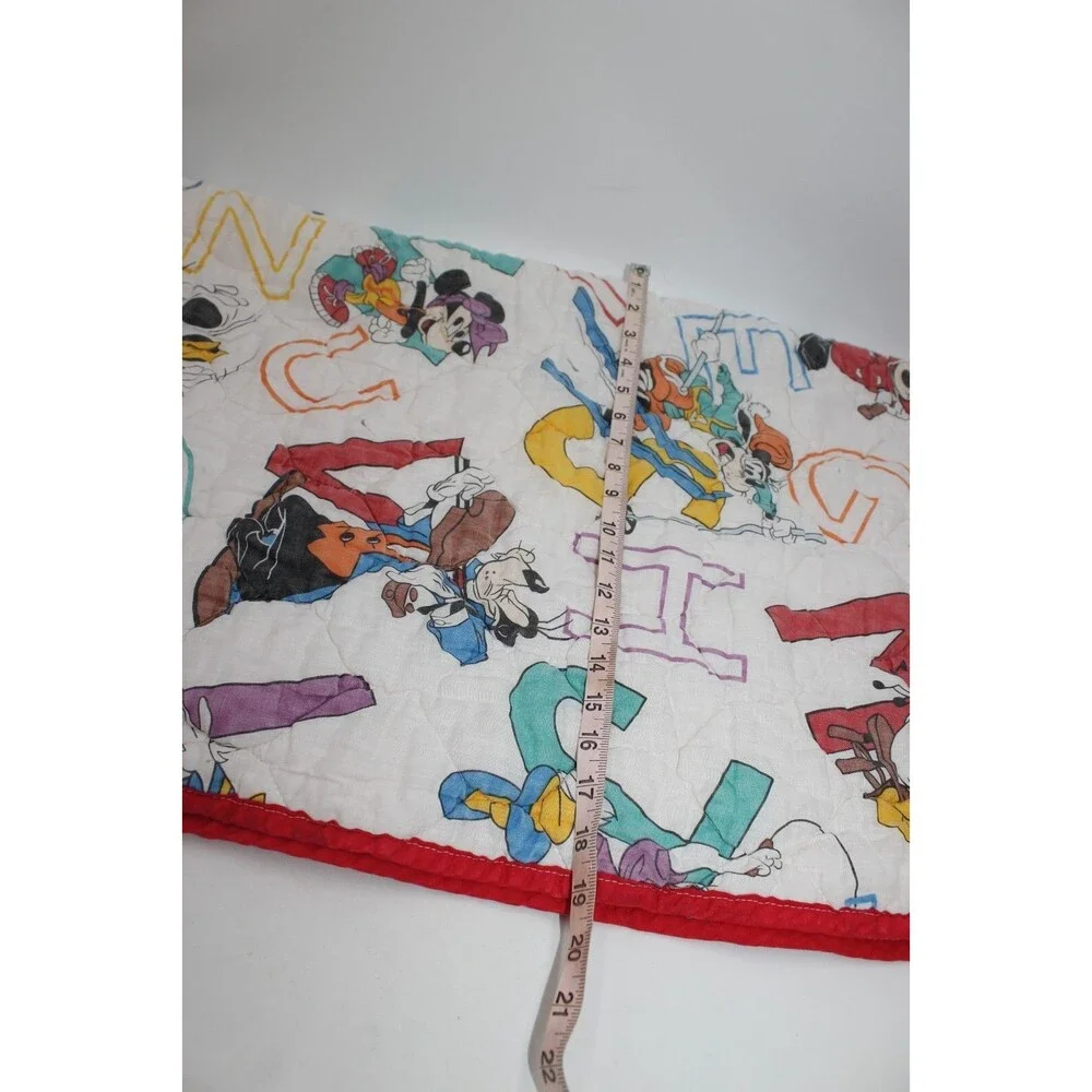 Vintage Walt Disney Mickey Mouse Baby ABC Blanket Dundee Red Alphabet Minnie